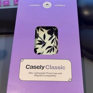 Casely Classic Black and White Phone Case and beige phone case